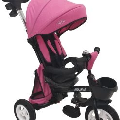 Ποδήλατο Τρίκυκλο Joyful Ροζ Foldable Rubber Tires (B56-YM19)