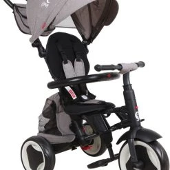 QPlay Ποδήλατο Τρίκυκλο Q Play Rito Plus Eva 3 In 1 Grey Deluxe Αναδιπλούμενο Με Τέντα, Τσάντα, Υποπόδιο (01-1212041-01)
