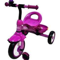 Ποδήλατο Τρίκυκλο Joyful Μωβ Με Καλάθι Και Κόρνα (704EVA E-02)