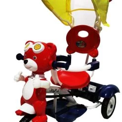 Παιδικο Τρικυκλο Ποδηλατο Joyful Κόκκινο Αρκουδάκι Πιλότος Με Τέντα Και Καλάθι (855-2) -Ποδήλατα, τρίκυκλα, rollers, scooters Κατάστημα 657617 1 1