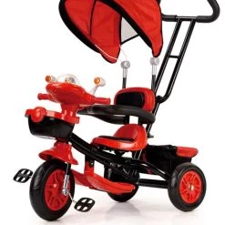 MG Toys Παιδικο Τρικυκλο Ποδηλατο Πιλοτος Με Τεντα Και Καλαθι Σε Κοκκινο Χρωμα (662781)