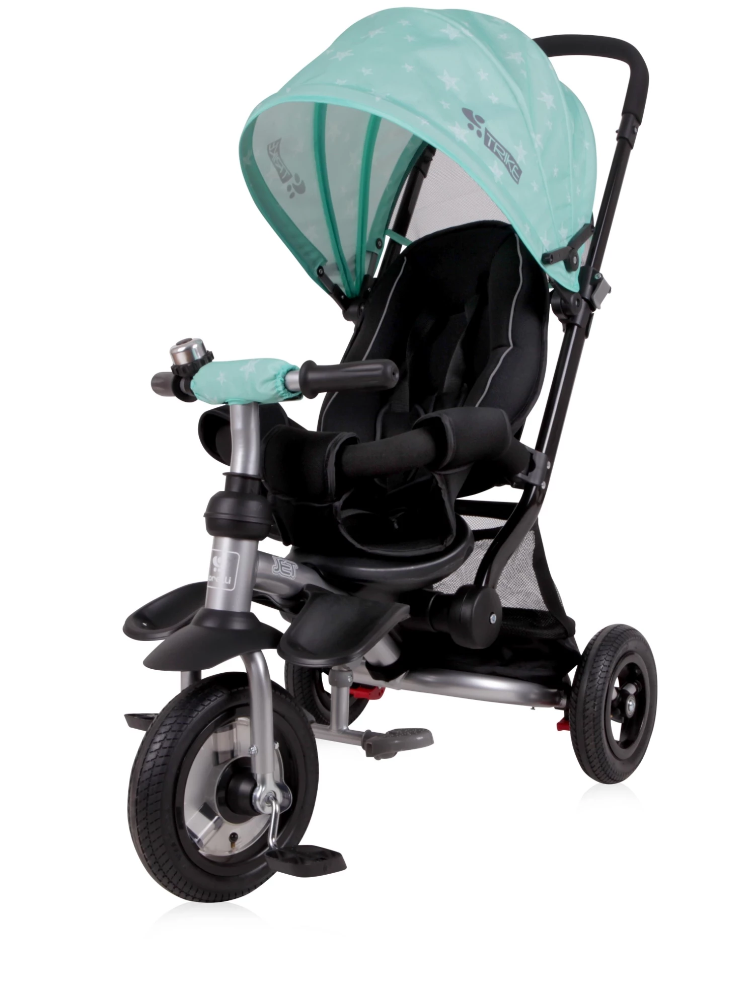 Lorelli Ποδηλατάκι Τρίκυκλο 3 Σε 1 Με Τέντα Καλάθι Υποπόδιο Μπάρα Προστασίας Jet Green Stars (10050351995) 4 Lorelli Ποδηλατάκι Τρίκυκλο 3 Σε 1 Με Τέντα Καλάθι Υποπόδιο Μπάρα Προστασίας Jet Green Stars (10050351995) - Image 4