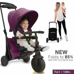 Smartrike Smartfold 500 Ποδήλατο Τρίκυκλο Μωβ Μπαστούνι-Μπάρα Προστασίας (5050600) -Ποδήλατα, τρίκυκλα, rollers, scooters Κατάστημα 690279 2