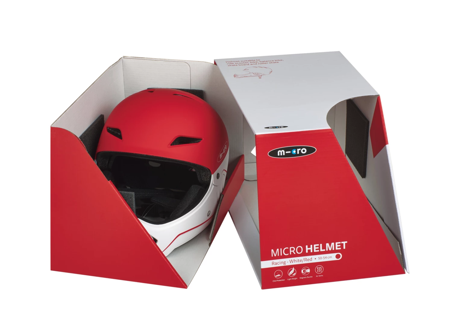 Κράνος Micro Racing Λευκό / Κόκκινο Small (48-54cm) 5 Κράνος Micro Racing Λευκό / Κόκκινο Small (48-54cm) - Image 5