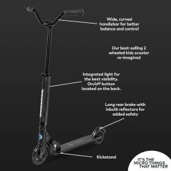 Πατίνι Micro Sprite Deluxe – Μαύρο -Ποδήλατα, τρίκυκλα, rollers, scooters Κατάστημα sprite deluxe 7v2